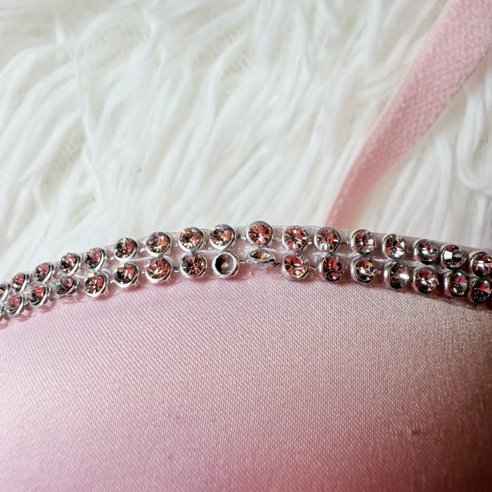 Victoria's Secret Very Sexy Pink Rhinestone Balconette Bra 32B Y2K - Picture 9 of 16